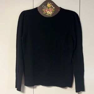 White + Warren Black 100% Cashmere Crewneck Sweater